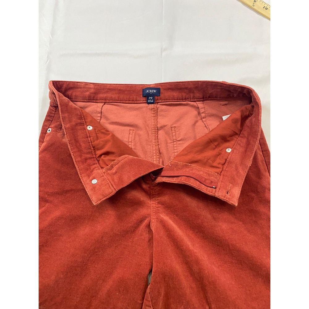 J.Crew Wide Leg Corduroy Pants Burnt Orange Rust High Rise Womens 29 - Picture 9 of 14